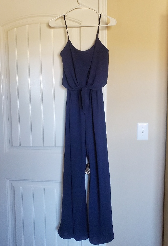 Navy Front-Tie Jumpsuit - Brand New w/ Tags